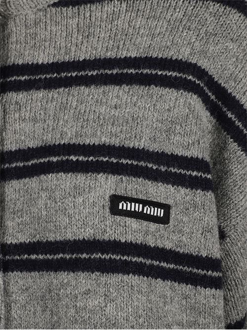 Cardigan in lana e cashmere MIU MIU | MMF89915NQF0MZQ